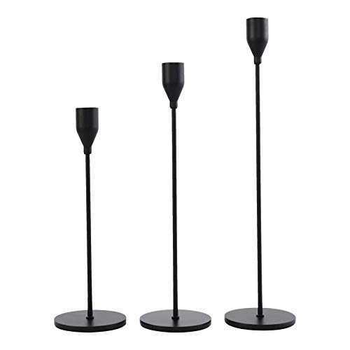 YURROAD 3 Candelero para Hotel, Boda, Banquete Fiesta, Bar, Moderno Decorativo Candelabro - Negro Cover