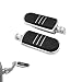 TCMT Chrome Rubber Inlay StreamLiner Foot Pegs Motorcycle Footpeg Footrest Set For 1986 and Newer Harley-Davidson Touring and Softail Models, plus most highway pegs that use a male mount.