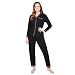 Produktbild CityComfort Schlafanzug Damen Lang Pyjama Damen Baumwolle Lounge Set Damen und Teenager S - XL - Geschenke für Frauen (Schwarz, M)