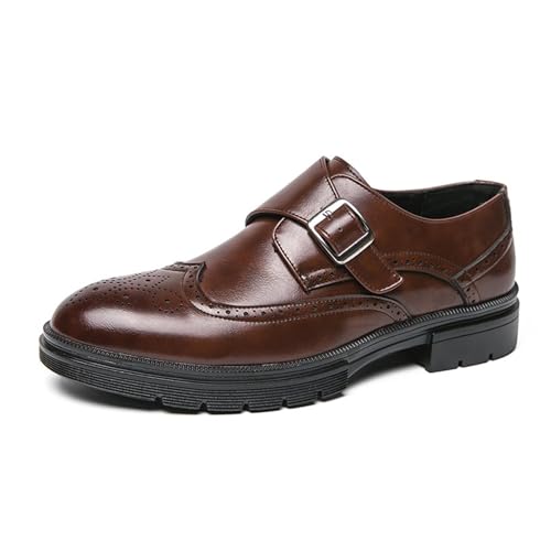 Chaussures monk homme en cuir brogue au style raffiné pour un mariage élégant