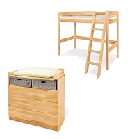 Pinolino Kinderträume Jugendzimmer-Set 'Natura' breit mit Hochbett, 2-TLG.