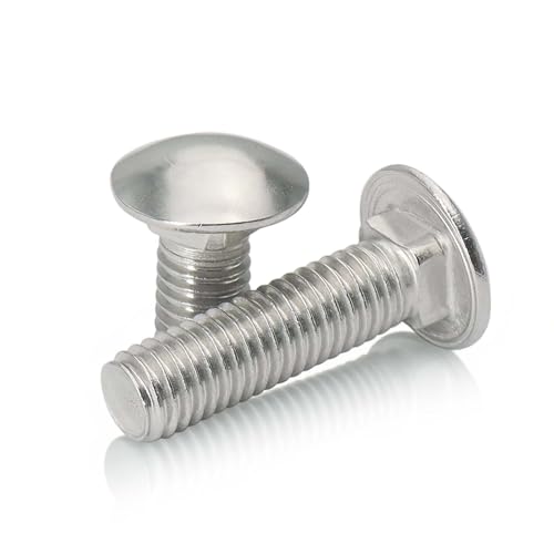 Nevoluxer 20 piezas Pernos de carruaje M5 x 25 mm de tornillos acero inoxidable, montaje rápido, rosca completa – Pernos de carruaje para muebles y conectores de madera