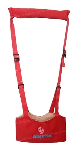 Image of Baby Walking Harness - Handheld Kids Walker Helper - Toddler Infant Walker Harness Assistant Belt - Child Learning Walk Support Assist Trainer Tool - for 7-24 Month Old (Red)