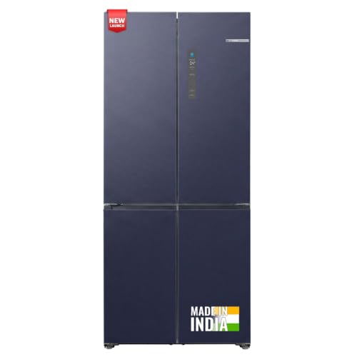 Image of Bosch 503L, Frost Free 4 Door Side-by-Side Refrigerator with Perfect fit technology,Zero Gap, Prevents wall collision,VitaFresh Plus Technology(2026 Model, KCP88E256I, Dark Lake Metal)