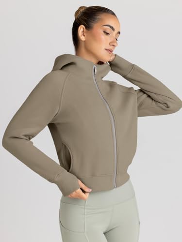 Image of Trendy Queen Womens Zip Up Hoodies Cropped Jackets Fall Clothes 2026