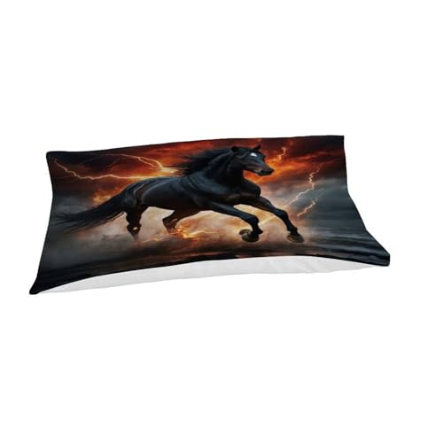 Housse de couette noire fermeture éclair 135x200 lit simple microfibre