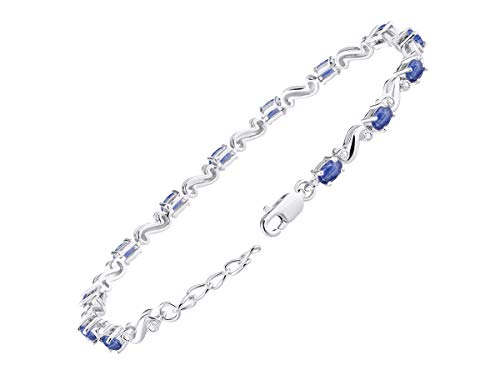 Rylos Spectacular Tennis Bracelet Set With Blue Star Sapphire & Diamonds - September Birthstone*3