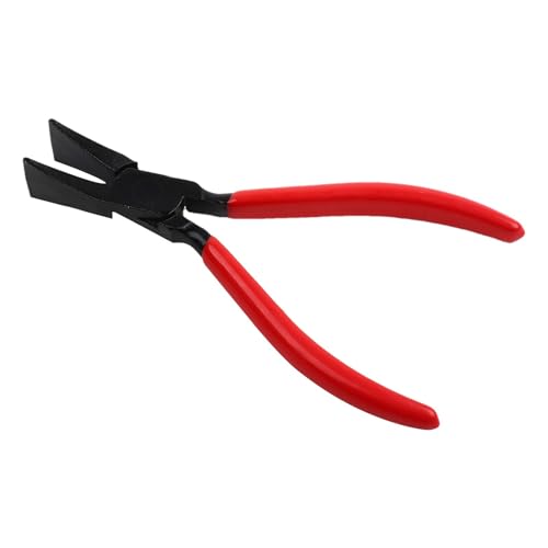 FUANA Set di pinze pieghevoli in lamiera d'acciaio ad alto tenore di carbonio con ganasce dritte, 45° e 90° per piegare o raddrizzare la piastra di ferro, manici antiscivolo, rosso/nero 180°