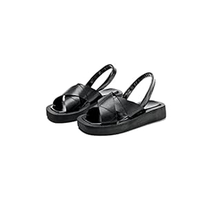 HCHGJKN Damessandalen Women Beach Sandals Large Size Flat Women Summer Footwear White Fashion Open Toe Ladies Sandals(Schwarz,42 EU)