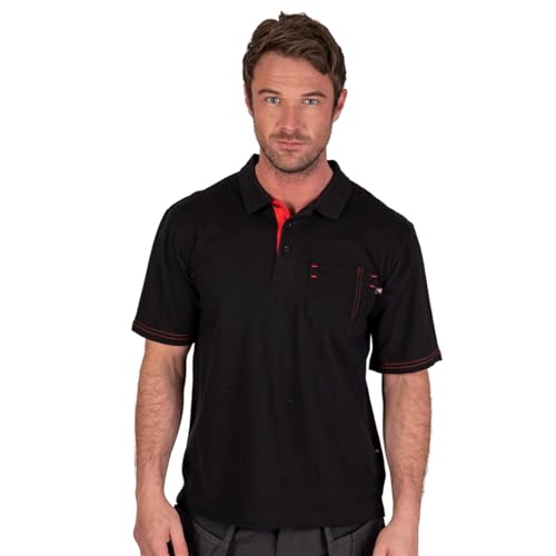 Lee Cooper LCTS011 ropa de trabajo para hombre Seguridad en el Trabajo Algodón Polo de trabajo T-top de la camisa, Negro, Medio