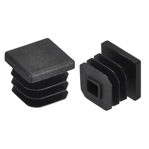 Image of uxcell 4Pcs 16mmx16mm(0.63inch) Plastic Tubing Plug Square Post End Caps for Handrail Stair Newel Guardrail Tube Black