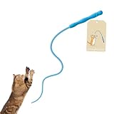 Cat Wand Toy - Fun Soft Silicone Interactive Pet Game,Cat Mental Stimulation Toys,for Exercise Hunting Boredom Hunting Simulation Scratching Indoor Outdoor Living Room