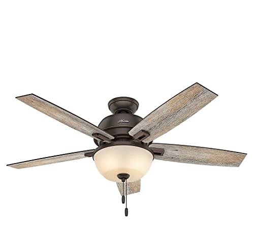 Up To 50% OFF Hunter Donegan Indoor Ceiling Fan with LED Light and Pull Chain Control, 52", White