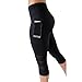 Produktbild Kanpola Blickdichte Leggings Sport Capri Leggins 3/4 Yoga Hose High Waist Tights Sporthose Mit Handytasche