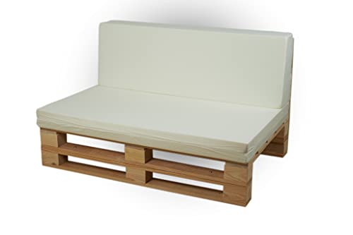 Coussins en microfibre pour canapés en palettes (assise + dossier, beige, 100 x 60)