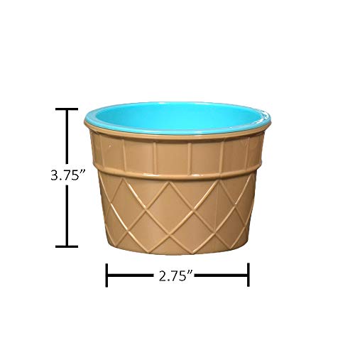 Hammont Ice Cream Bowls And Spoons - Reusable Dessert Bowls And Spoons Set, Durable Plastic Bowls For Party Favor | 4 Bowls And 4 Matching Spoons (Orange, Pink, Light Green, Sky Blue) #TOP2