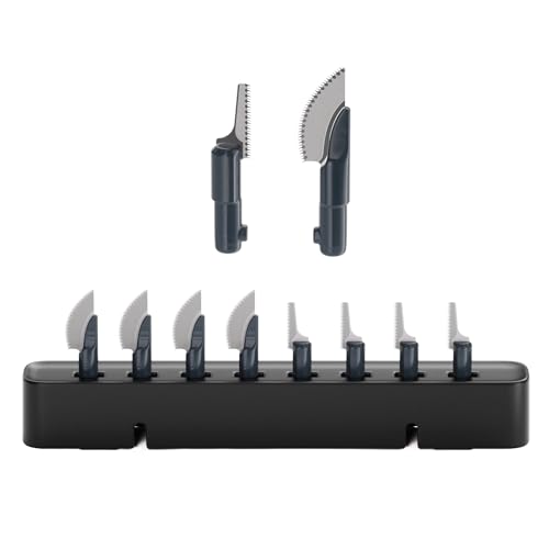 NeoSander Saw Blade Set Turns NeoSander into Mini Reciprocating Saw 8pcs 0.2mm Anti-Binding Blades 4 Curved Blades for Straight Cuts & 4 Jigsaw Blades for Curves for Resin Plastic & Wood