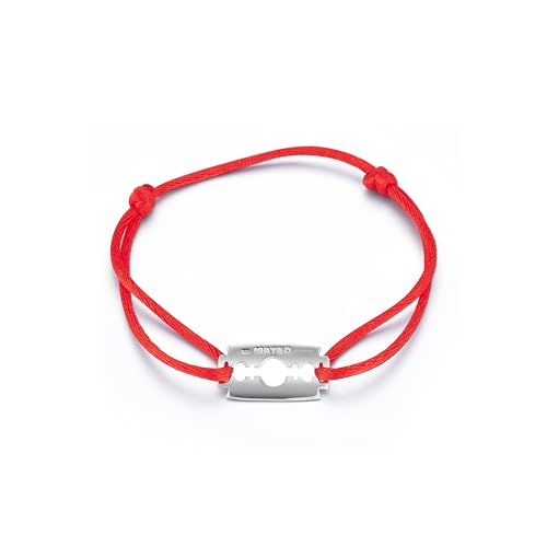 Men's Bracelet on Red Nylon Cord, Red