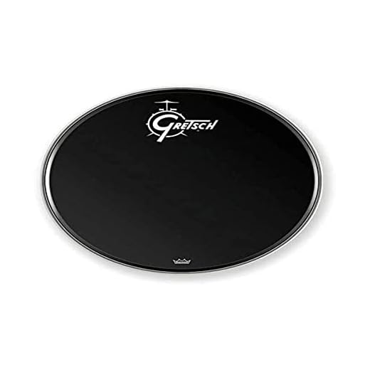 Gretsch Drums Gretsch Ebony Bass Drum Head 24" w/Logo (GRDHEB24)