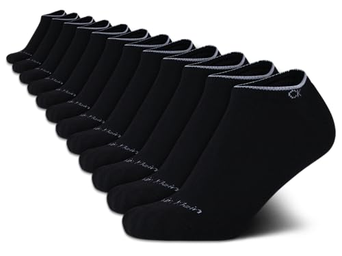 Image of Calvin Klein Womens No Show Socks - 12 Pack Breathable Lightweight Athletic Low Cut Running Socks for Women