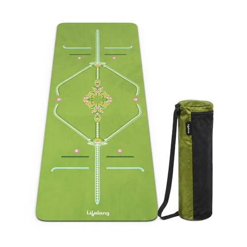 Image of Lifelong Suede & Natural Rubber Yoga Mat for Woman & Man | Non-Slip & Anti-Skid | 4mm Yoga Mat for Man |Exercise Mat for Yoga, Workout & Pilates | Gym Equipment for Home Workout | Free Carry Bag (Green)