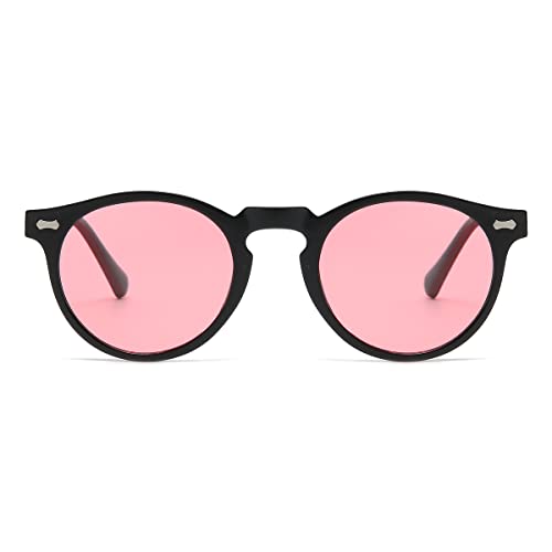 Image of Gleyemor Vintage Polarized Sunglasses for Men Round Sunglasses UV400 Protection Retro Hand-crafted Acetate Frame