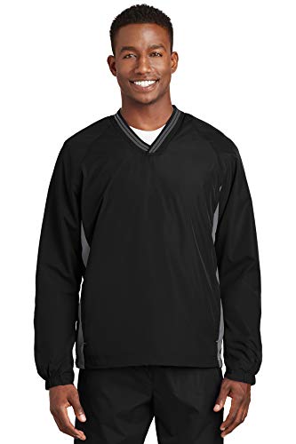 SPORT-TEK Unisex Tipped V-Neck Raglan Wind Shirt2