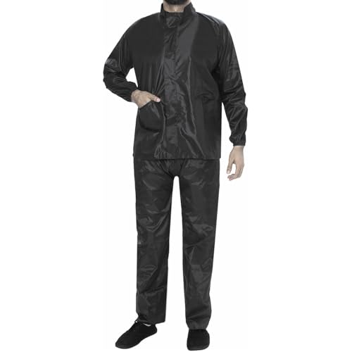 BENAVJI Men’s Waterproof Rain Wear Combo | Hooded Raincoat Suit with Pants for Riding, Camping & Travel