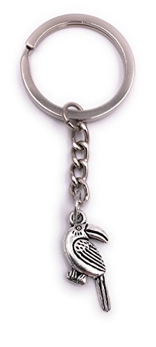 H Customs Llavero Toucan Parrot Bird Llavero Metal plateado