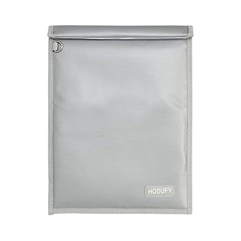 Faraday Bag for Tablets (15 x 10 inches), Faraday Bags for Phones & Key Fobs, Faraday Cage, Fireproof & Water Resistant Bag, Anti-Theft Pouch, Anti-Hacking Case Blocker (Grey) Cover