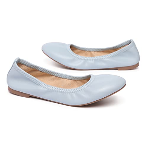 Image of LM Women's Ballet Flats Round Toe Slip On Flats Shoes Casual Dress Shoes Foldable Portable Travel Ballet Flat