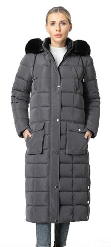 MOERDENG Women's Water Resistant Long Winter Coat Thickened Down Alternative Jacket Warm Puffer Jacket Parka