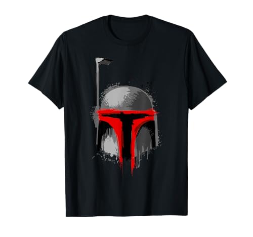 T-shirt Star Wars Boba Fett imprimé casque effet peinture pour homme