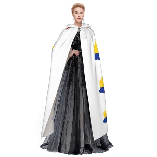 Cape à capuche Colombie pour cosplay Halloween et fêtes de Noël