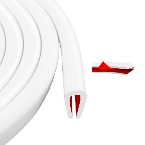 Junta de goma adhesivo protector de borde blanco perfil de goma en u junta para puerta coche cristal metal (3m, 1,6mm)