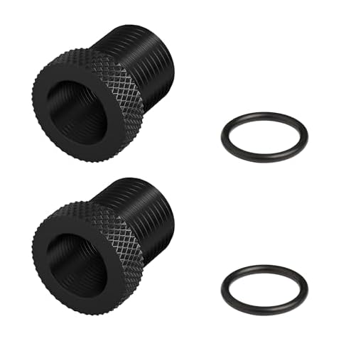 TFFUAM 2 Pack Thread Protector 1/2-28 to 3/4-16 Thread Adapter Steel with Rubber Washer Black Cover