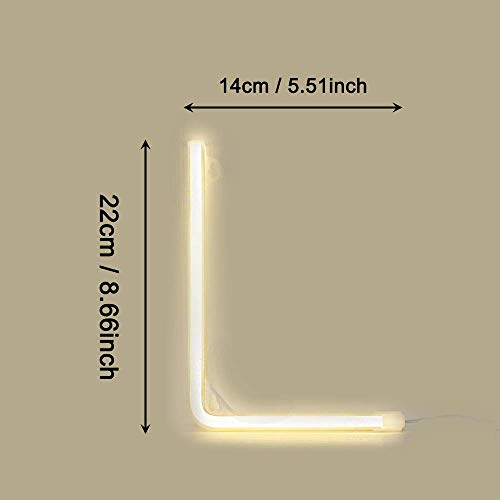 Image of ENUOLI Warm White Neon Alphabet Sign Night Lights LED Letters Neon (L) | Art Lights Wall Decor Light up Marquee Words for Baby Room Home Bar Club Decoration Wedding Birthday Party Christmas