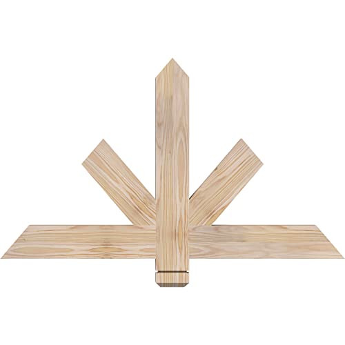 Ekena Millwork 36"W x 21"H x 1 1/2"D x 3 1/2"F, 14/12 Pitch, Kennewick Smooth Timber Gable Bracket, Douglas Fir