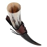 Facile à accrocher au mur : profitez d'une décoration murale en corne avec vase, corne viking et autres objets artisanaux en corne de bœuf, pour des idées de décoration murale créatives. corne à boire avec ceinture de suspension, décoration viking