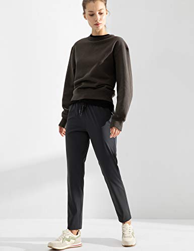 Image of AJISAI 7 /8 Joggers Travel Pants with Pockets Lounge Casual Stretch Workout Pants for Women