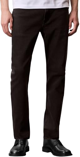 Calvin Klein Vaqueros Hombre Slim Black Oil Slick Tapered Fit, Negro (CK Essential Black), 32W/28L