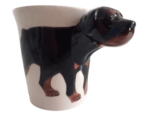Rottweiler-Hund-e-tasse Tier Tasse-3d Becher keramik Tasse-mit-Hund-emotiv Hundekopf 9 x 14 x 11 cm