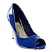 Angkorly - Zapatillas Moda Tacón escarpín Slip-on Peep-Toe Decollete Mujer Patentes Tacón...