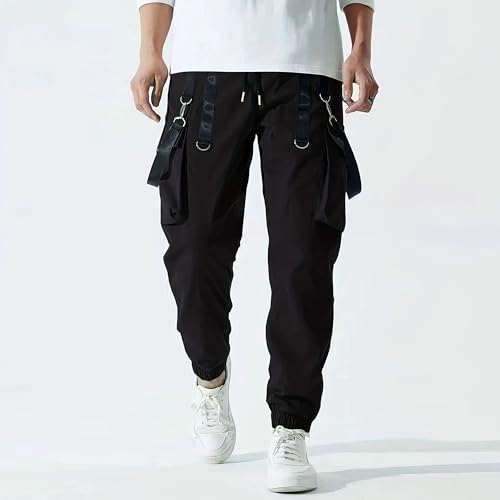 Mens Cargo Joggers Pants Casual Baggy Punk Techwear Trousers Hip Hop Harem Pants Tactical Track Sweatpants Streetwear2