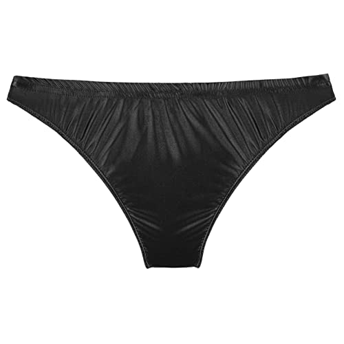 Men Shiny Oil Silk Stretchy Low Rise Bikini Briefs Sissy Panties Underwear Thong Swim Trunks4