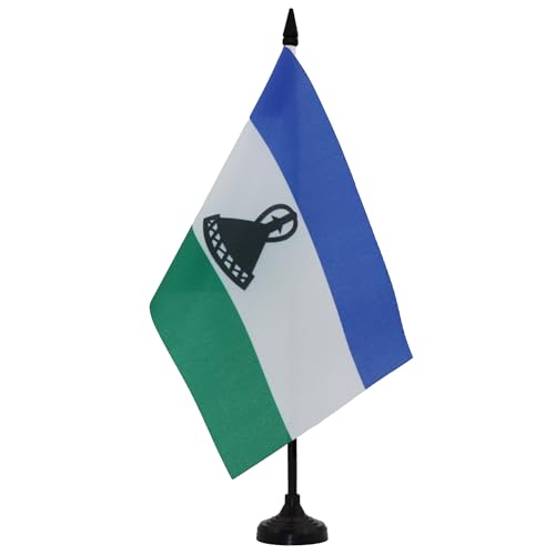 AZ FLAG Lesotho Table Flag 5'' x 8'', Mosotho Office Decoration 100% Polyester 21 x 14 cm