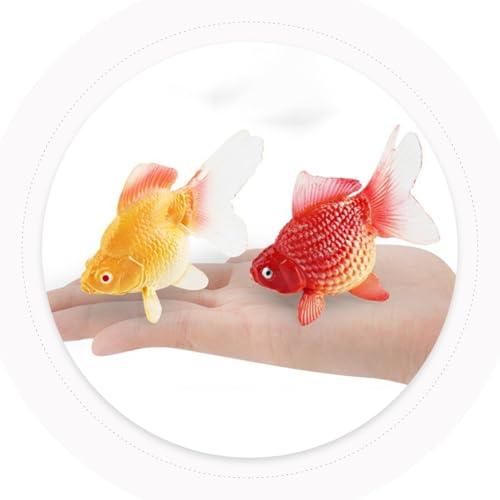 Image of Toyvian Realistic Figurines Set of 2 Simulation Fish Models Aquarium Decoration Miniature Fish Tank Ornaments Lightweight and Durable 1.96X1.77X0.78 Inch