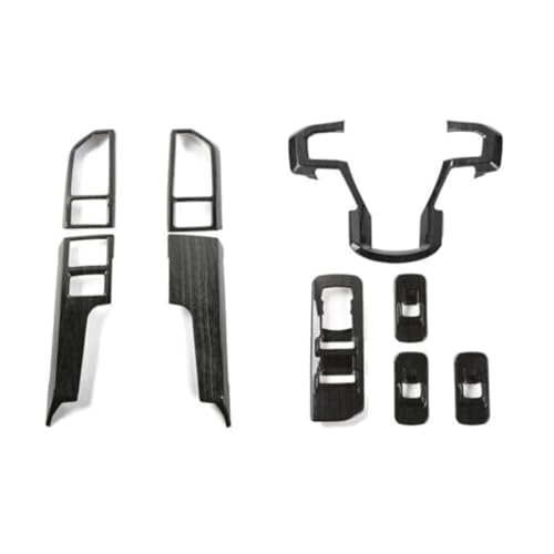 fastgallop Center Console Panel Interior Trim Accessories Window Lift Switch Cover for Ford for F150 2015-2020 Automotive Grade ABS Front Black Wood Grain Glossy FFCCPITAWLSC