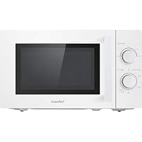 Comfee CMSN 20 wh Mikrowelle / Solo-Mikrowelle mit 5 Leistungsstufen/ Innenbeleuchtung/ easy Defrost/360°Drehteller / Zwei Drehregler/20L/700W/ Weiß, Mechanisch