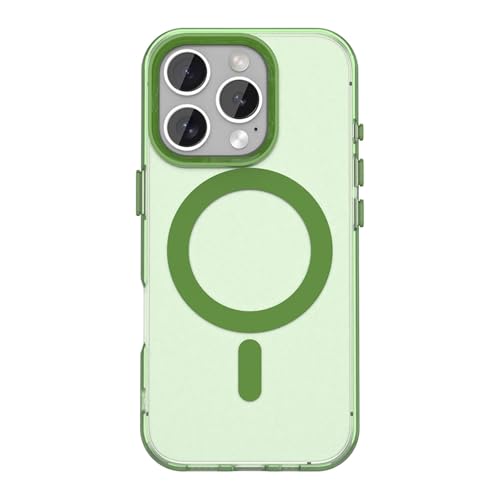 Coque antichoc iPhone 13 verte avec anneau magnétique pour recharge sans fil